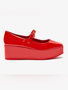NEW Larroude Blair Vibrant Red Platform Shoes Mary Jane 8.5